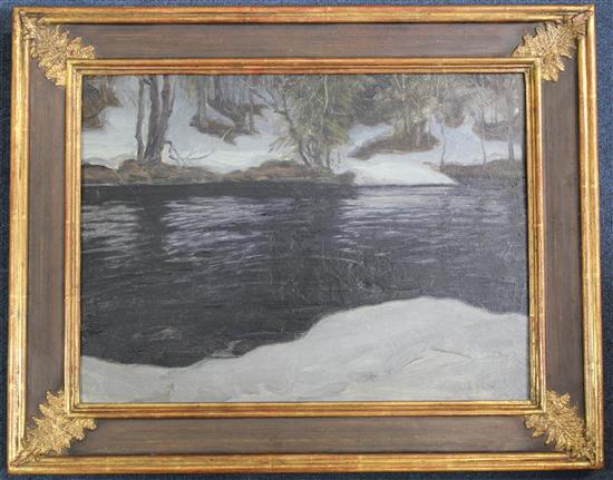 § Erik Hedberg (1868-1959) Melting Snow, c.1902, 12 x 16.5in.